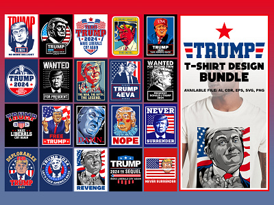 Trump T-shirt Design Bundle donald trump bundle donald trump tshirt bundle funny