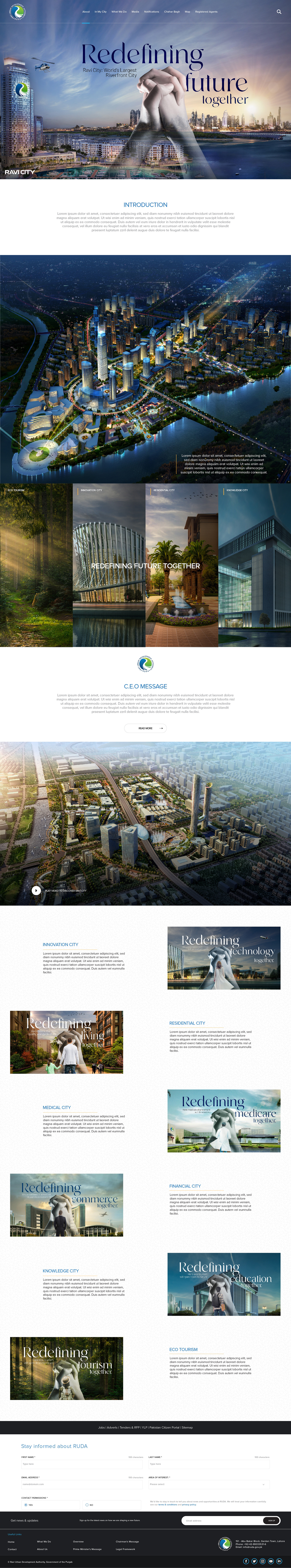 Ravi Urban Development (Website Landing Page) graphic design housing society real estate ui webdesign website landing page
