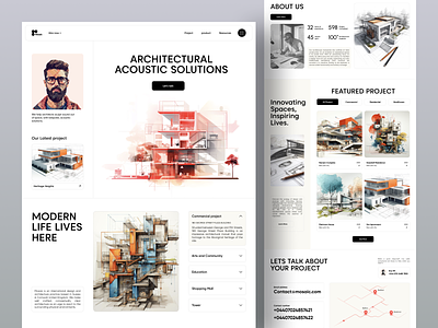 Architectural Studio Website agency landing page architect architecture architecture design color design experior design homepage interior design landing page minimal real estate sktech ui web web design webdesign website