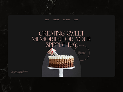 Hero screen confectioner, bakery concept animation bakery cake chocolate clean confectioner design hero screen ui web