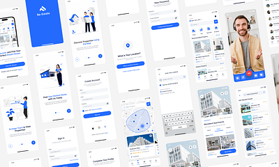 Real Estate Mobile App UI Kit | UIUX | App UI Design app ui design app ui designer app ux figma design figma ui designer figma ui kit house rent app minimal app real estate real estate app real estate app ui ui ui design uiux user experience user interface ux ux design web app designer