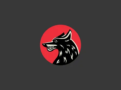 The Wolf 🐺Profile black branding canine creative graphic design illu illustration logo moon red wolf