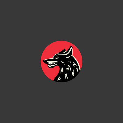 The Wolf 🐺Profile black branding canine creative graphic design illu illustration logo moon red wolf