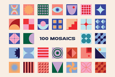 Design Assets: Mosaic Geometrics 262 elements abstract backgrounds color download fashion free geometric illustration modern mosaic objects pattern poster resources shapes textiles ui webdesign