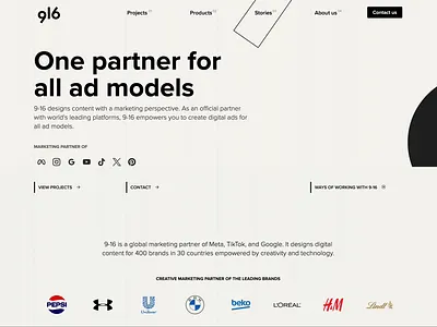 9-16 - Hero section animation design header hero landing page ui ux