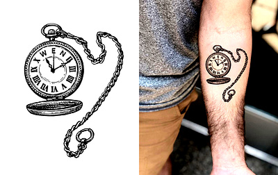 Watch tattoo Desing branding design graphic design illustration tattoo ui vector