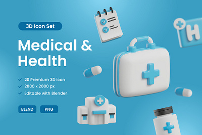 Health 3D Icon Set 3d 3d icon health icon medical