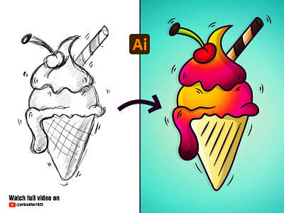 Vector Ice-Create Graphics in Adobe Illustrator..! graphic design illustration vector graphics vector illustration