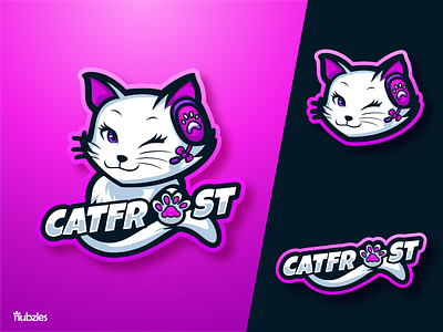 Catfrost: Crafting Excellence in Esport Logo avatar streamer avatar twitch cat mascot custom logo esport logo mascot logo sport logo