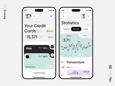 Banking App bank card banking app banking mobile app credit credit score digital banking expends finance financial financial startup fintech fintech app mobile app design modern design money money transfer neo bank saas transaction ui ux
