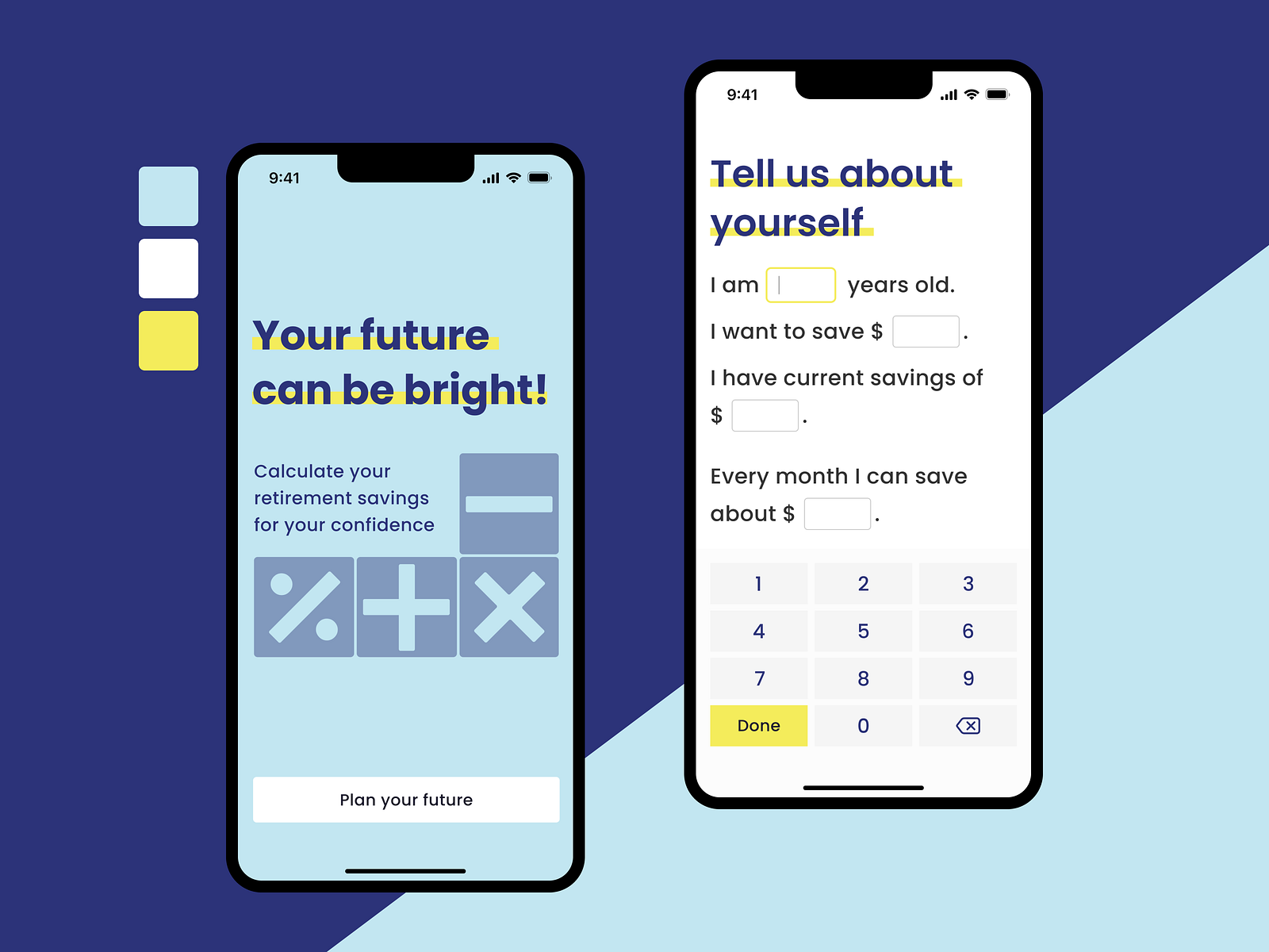 Mobile App - Retirement Savings Calculator by Anastasiia Soroka on Dribbble