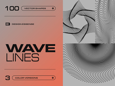 Design Assets: Wave Lines - 100 Vector Shapes 3d illustration abstract backgrounds branding download fashion free geometric geometrical illustration lines modern objects poster shapes strokes ui vector wave webdesign