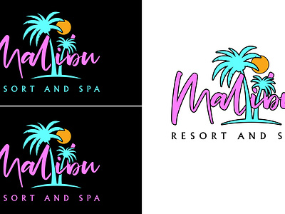 Malibu Spa & Resort Neon Logo app branding design graphic design illustration logo typography ui ux vector