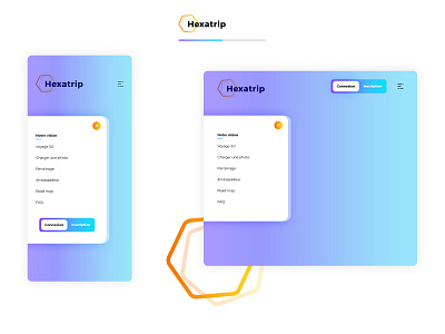 Saas Responsive Menu brand branding french trip graphic design illustrator ai menu navigation mobile msartphone photoshop psd polygon print designer purple gradient responsive sign in sign up tablet typo typography ui ux designer