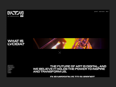 LVCIDIA - About page animation dark scroll transition ui web website