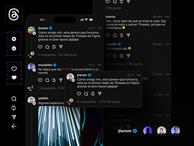 Threads Components (exploration) app component exploration figma social threads trending ui ui design