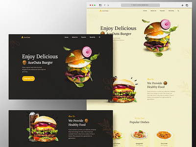 AceOuts Burger Website Design ui ux website design wordpress