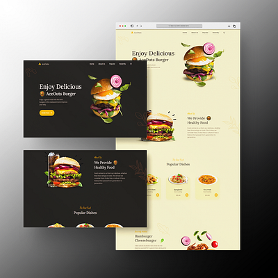 AceOuts Burger Website Design ui ux website design wordpress