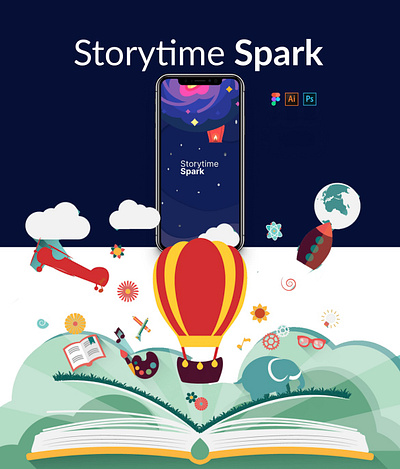 StoryTimeSpark - Storytelling / Reading app for Children branding design graphic design illustration logo ui ux