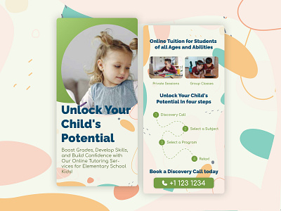 Flyer design for online tuition company branding child flyer graphic design online tuition playful print