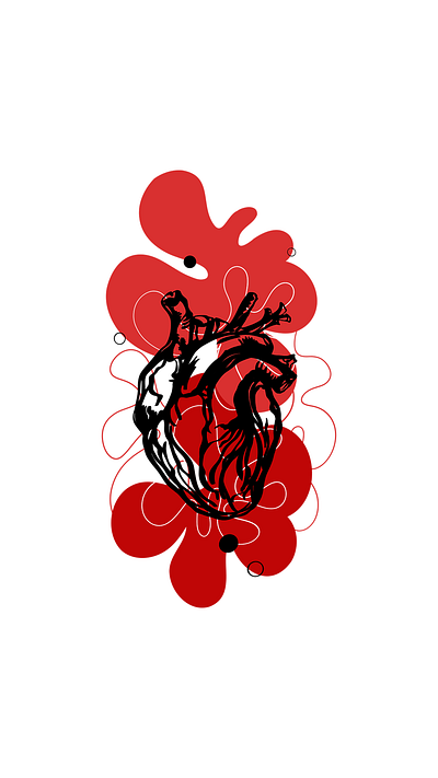 in bloom adobe adobe fresco design digital art digital illustration heart illustration red vector