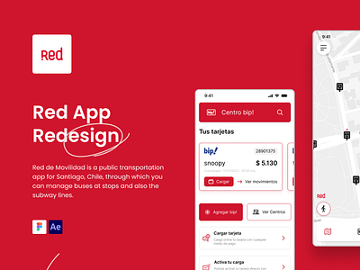 Red App Redesign (Case Study) after effects animation app bus chile design thinking figma location mobile public red redesign santiago transport ui ui app ui design ux research ux ui