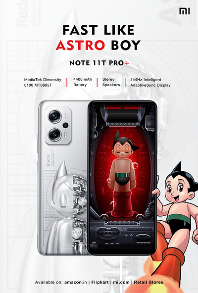 Xiaomi Note 11T PRO+ Ad Design ad advertisement branding design graphic design illustration poster vector