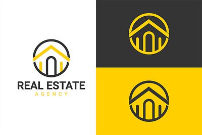 Modern Real Estate Logo Design agent brand brand identity branding business corporate design estate agency graphic design home logo house logo logo logo design modern real estate real estate agency vector yellow real estate