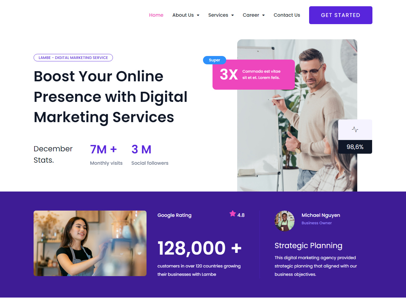 Digital Marketing Agency Website by Riaad Arif on Dribbble