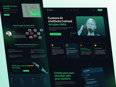 AI Chat Bot Website Landing page 2023 ai ai website chat bot chat gpt e commerce habib landing page design minimal design mobile app design trending design website design