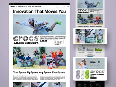 Landing Page Design | Salehe Bembury X Crocs (Drop 2) adobe xd branding campaign crocs design helvetica helvetica neue landing page logo lp mockup salehe shoes ui uiux ux vector web web design website
