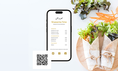 Shawarma time QR menu ui website design