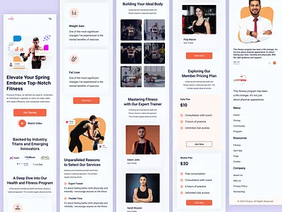 Health & Fitness Website Mobile Responsive android bodybuilding branding design fitness fitness club fitness website gym health ios landing page lifestyle minimal mobile version responsive ui ux website weightloss workout