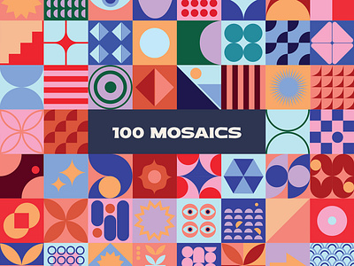 Design Assets: Mosaic Geometrics 262 elements abstract backgrounds branding color download fashion free geometric geometrical illustration modern mosaic objects patterns poster shapes textiles ui webdesign