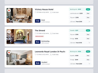 Hotel booking card tile UI booking card component design design system holiday hotel hotels tile travel ui ux web web design