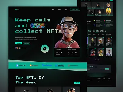 NFT Marketplace Website 3d agency branding car automobile shop website cat shop digital banking landing page education website fashion landing page graphic design nft nft landing page nft website perfume ecommerce website design photography website design podcast website travel website landing page ui ux