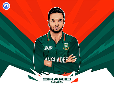 Portrait illustration - Shakib Al Hasan, Bangladesh asia cup avatar avatar design bangladesh caricature cricket cricket player cricketer digital art digital artist digital illustratio digital portrait illustration portrait art portrait illustration sah75 shakib sports vector illustration vector portrait