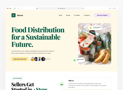 Food Distribution Chain - Product Landing Page design foodtech landing page saas ui ux web design