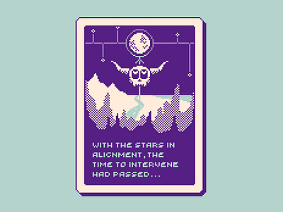 Pixel Story Card | Ritual card fantasy futuristic playing card rpg skull story trading card video game art