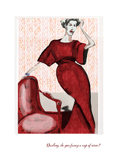Darling fashion illustration portrait woman