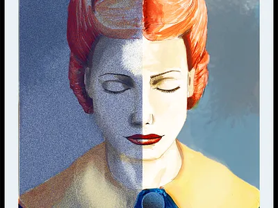 Looking for my daughter illustration portrait woman