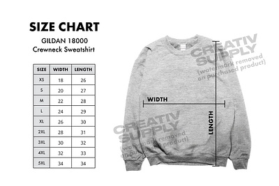 Gildan Sweatshirt Size Chart 18000 svg