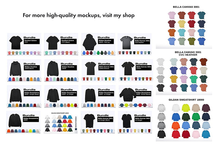 Gildan 18000 Size Chart Mockup, Crewneck Sweatshirt Sizing Chart