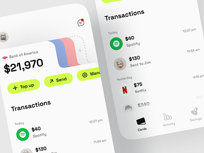 Fresh sneak peek from "pocketit" banking cards design fintech mobile app design mobile ui money transfer ui ui ux uidesign uiux uiux design uiuxdesign wallet