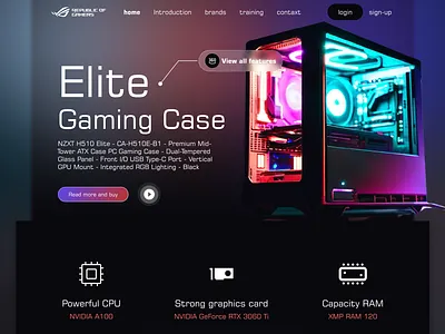 Landing Page Gaming Case case gaming graphic design landing ui uiux