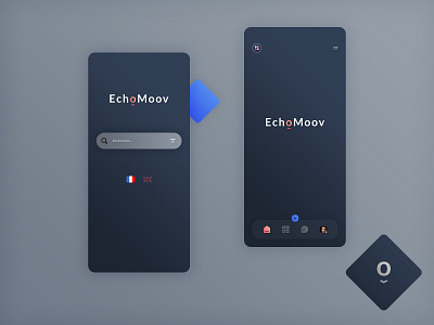 EchoMoov App app application brand branding graphic design illustrator ai ios android low cost mouvement photoshop psd pins map location print designer search city smartphone mobile travel trip typo typography ui ux designer