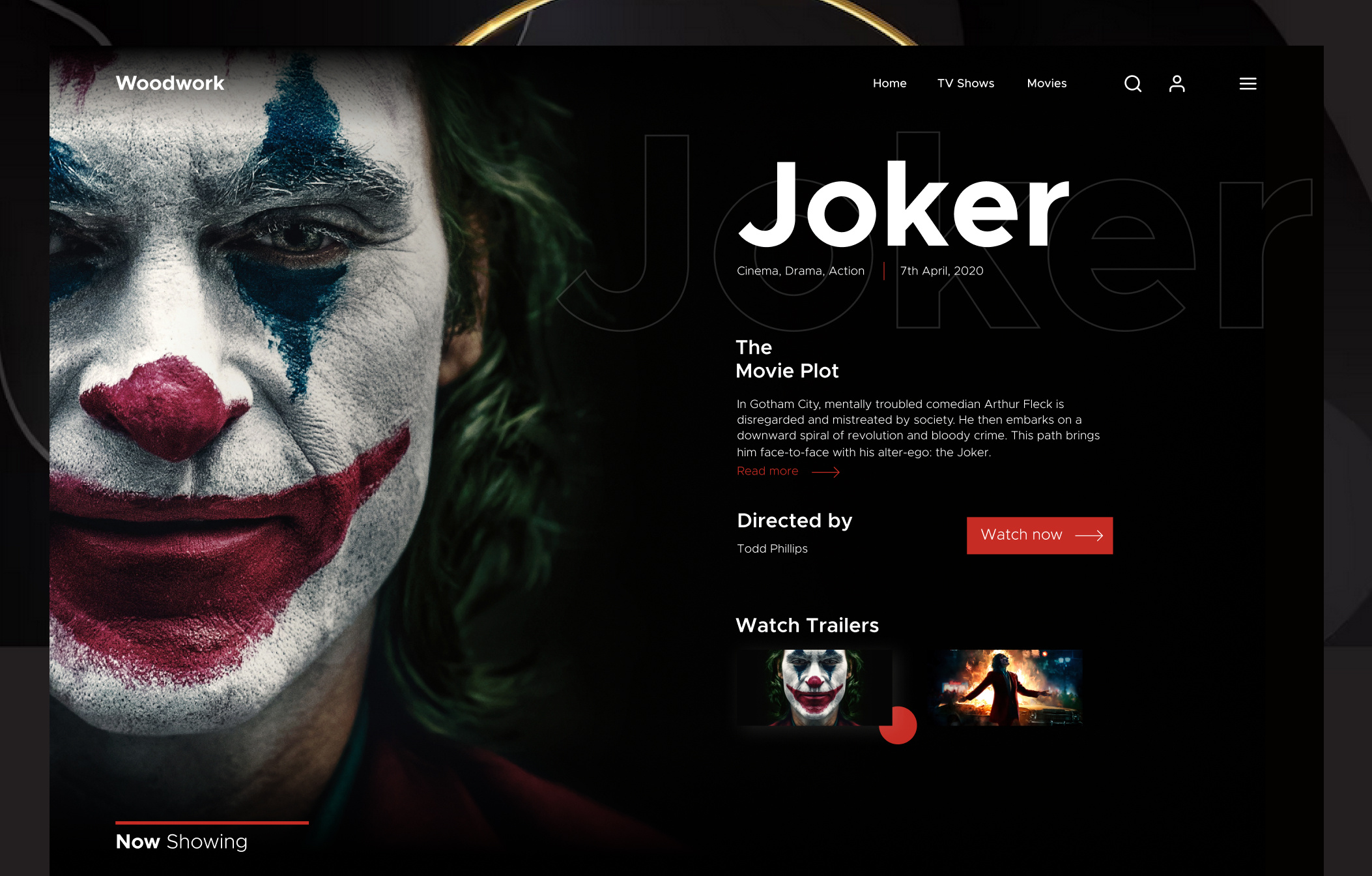 Woodwork: Movie streaming landing page branding design graphic design ui ux