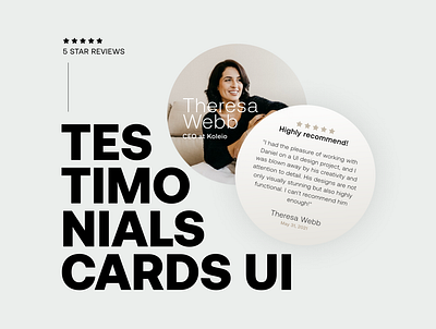 Testimonials Cards UI Design cards design thinking graphic design interfaces product design ui uiux user interfaces