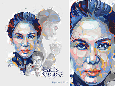 Gadis Kretek biomorphicart colorful digital art digital illustration illustration movie poster portrait portraitillustration portraiture series netflix unique vector vectorart