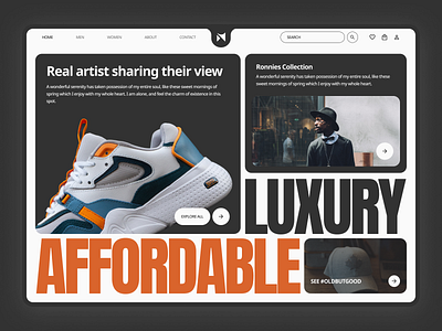 High Fashion Brand Website Landing Page above the fold design fashion high fashion landing minimal ui ux